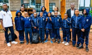 St. Anne's Academy Kiminini Chess team poses for a photo at the Kitale National Polytechnic